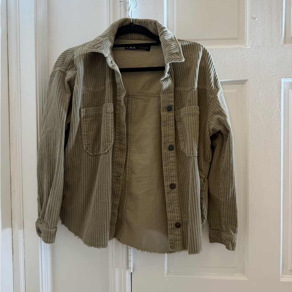 Zara Khaki/Green Corduroy Shirt